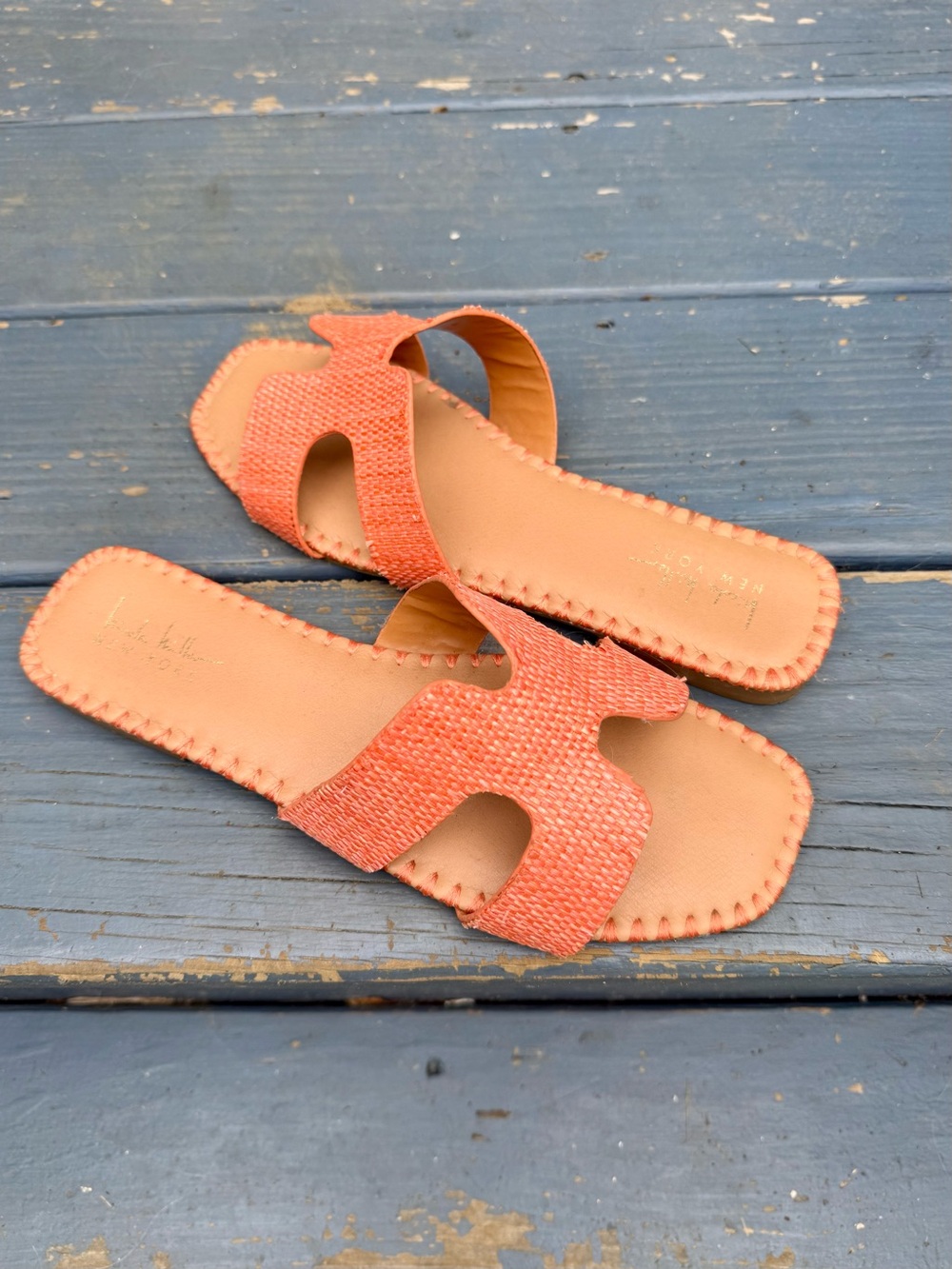 Nicole Miller Coral Textured Slide Sandals